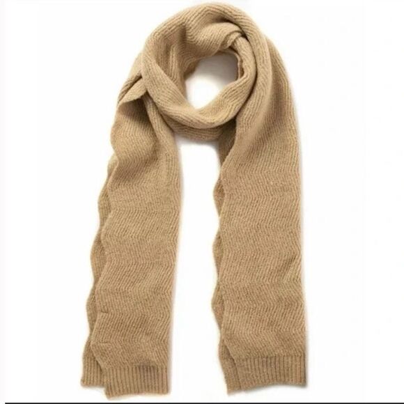 INC International Concepts Camel Chevron Knit Muffler Scarf Women's One Size NWT - Picture 1 of 4
